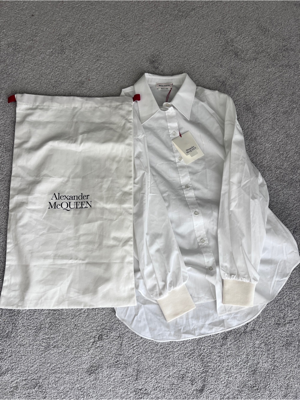 ALEXANDER MCQUEEN Cotton Cocoon-Sleeve Shirt 🤍 new authentic